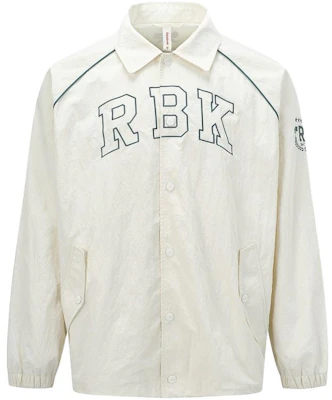 리복 자수 레터링 레트로 우븐 스포츠 자켓 유니섹스 오프화이트 24SRC107UGW1 Order 리복 자수 레터링 레트로 우븐 스포츠 자켓 유니섹스 오프화이트 24SRC107UGW1