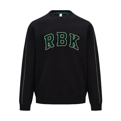 Reebok Embroidered Logo Casual Knit Pullover Sweatshirt Unisex Black 24SRC305UGH0