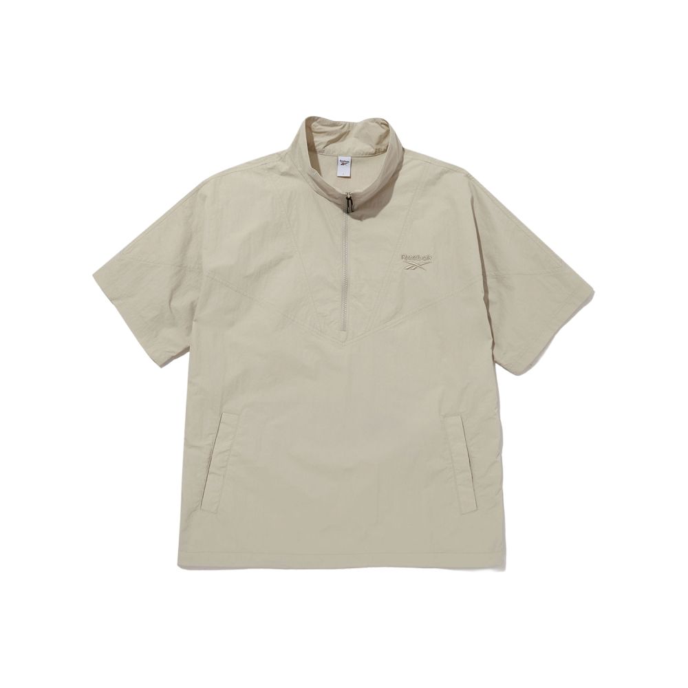 Reebok Essential Logo Embroidered Pullover Jacket Beige Unisex REJU4EA50I4