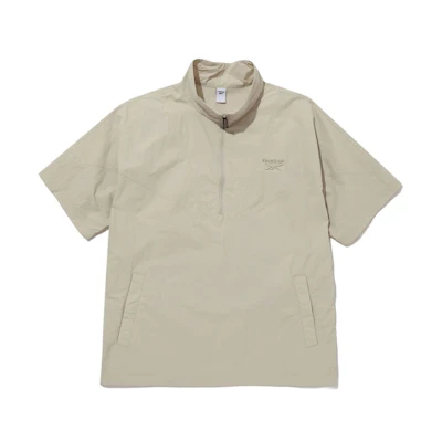 Reebok Essential Logo Embroidered Pullover Jacket Beige Unisex REJU4EA50I4