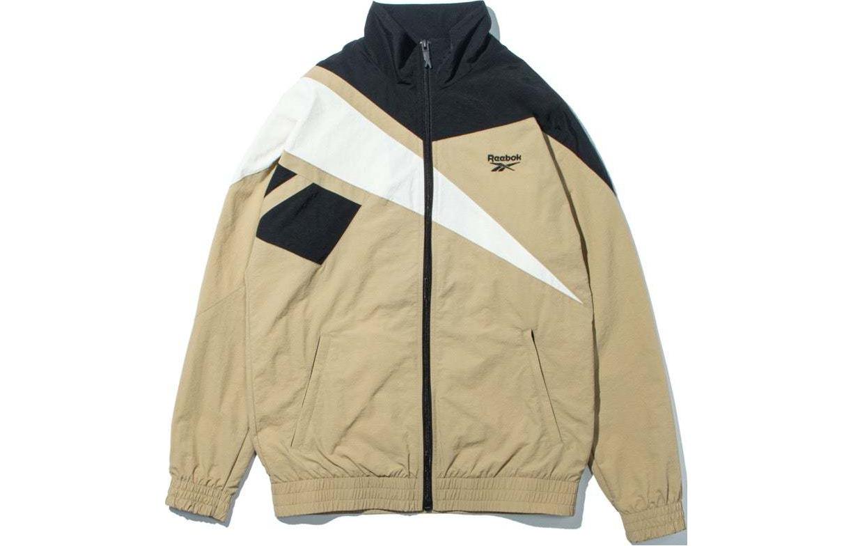 Reebok EVNNE SS24 Colorblock Logo Stand-Collar Jacket Beige Unisex RE1759EU34112