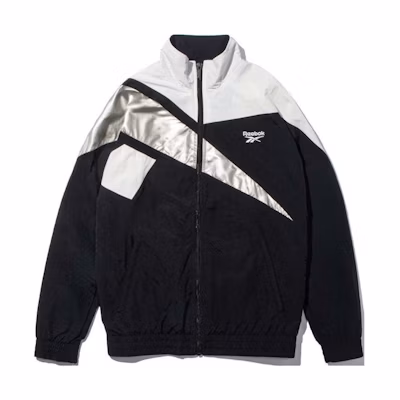 Reebok EVNNE SS24 Vector Logo Zip-Up Jacket Black Unisex Casual Wear RE1759EU34113
