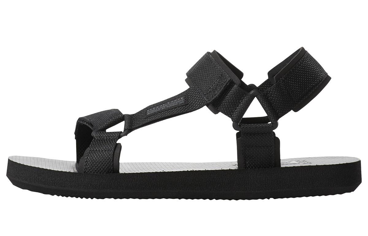Reebok Expce Wear-Resistant Non-Slip Open Toe Flat Heel Sports Black Sandals CN6480