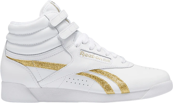 Reebok high tops womens gold shop