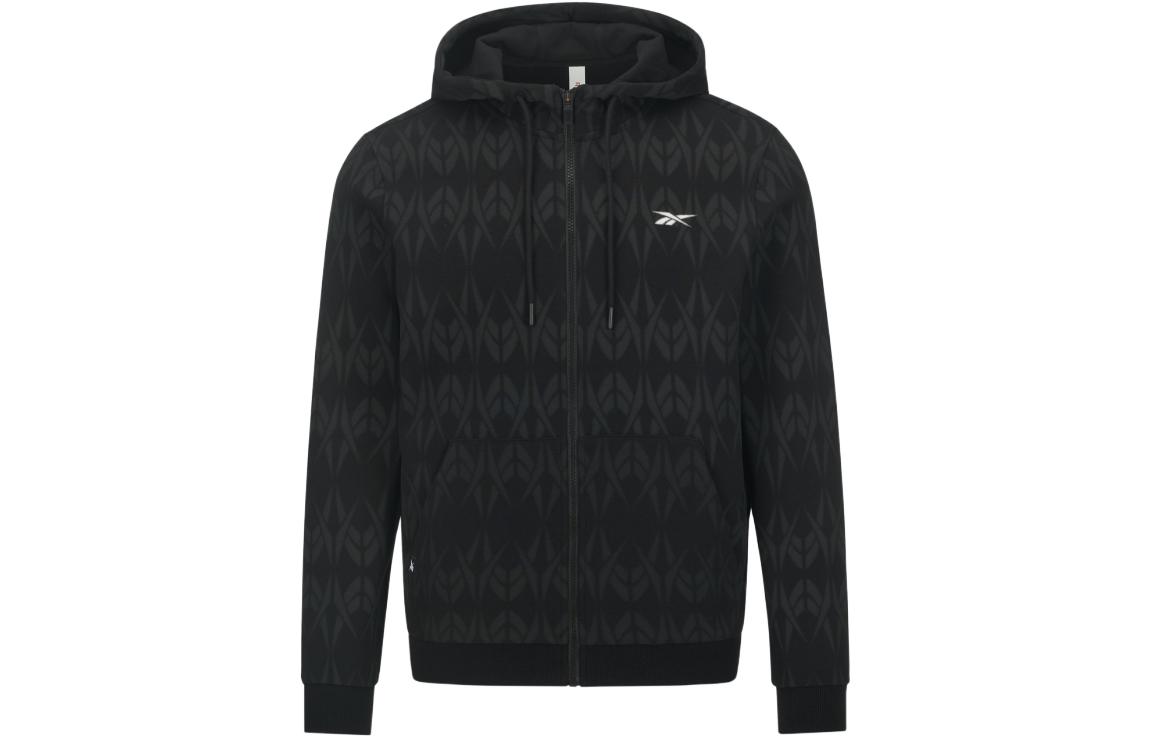 Reebok Full-Print Graphic Zip-Up Hoodie Jacket Unisex Black 23RMS103M001