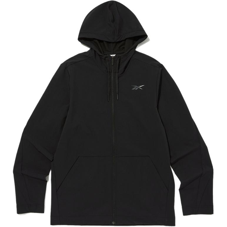 Reebok Full-Zip Woven Hoodie Jacket - Black REJU3FJ65BK