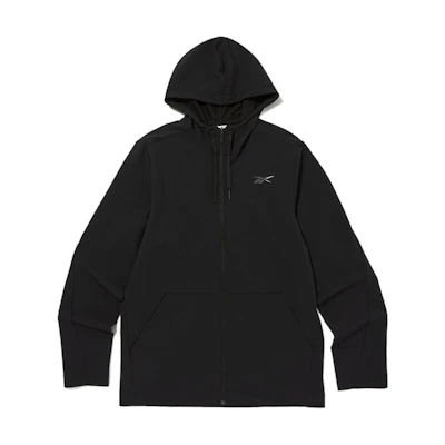 Reebok Full-Zip Woven Hoodie Jacket - Black REJU3FJ65BK