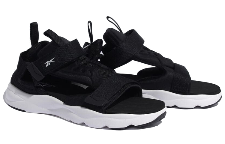 Reebok Furylite Lightweight Casual Unisex Black White Sandals 'Black White' 圖 3