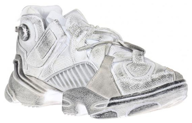 Lookbook Vetements x Reebok銳步 Genetically Modified Pump 魔術貼 中筒拼接運動跑步鞋 白