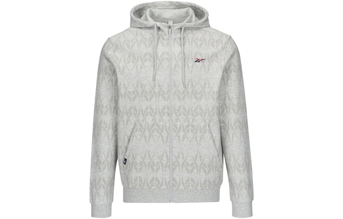 Reebok Graphic Print White Unisex Zip-Up Hoodie Jacket 23RMS103MGG3