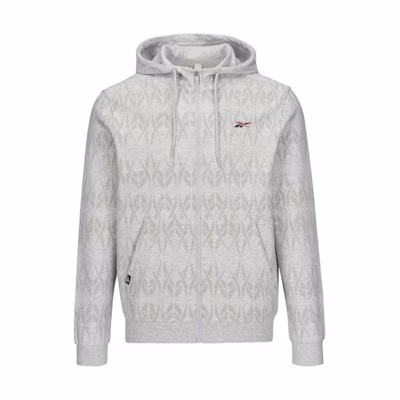 Reebok Graphic Print White Unisex Zip-Up Hoodie Jacket 23RMS103MGG3