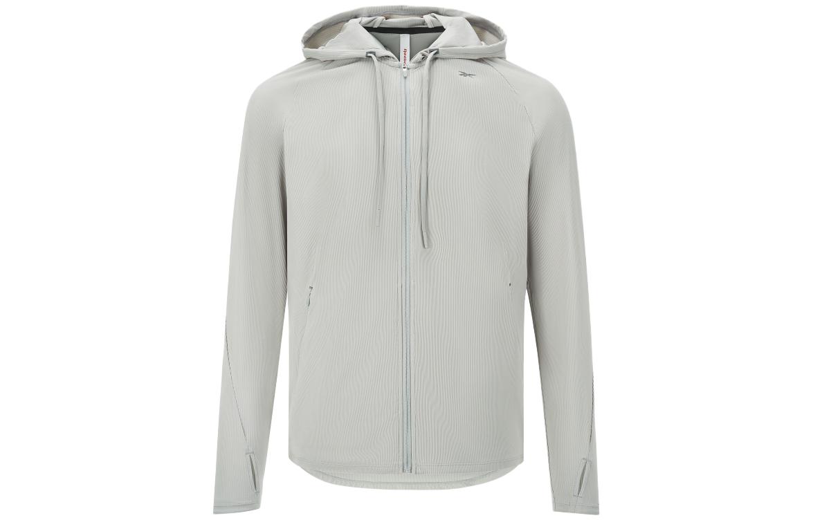 Reebok Gray Logo Printed Zip-Up Hooded Sports Jacket 23RCS107MGG0