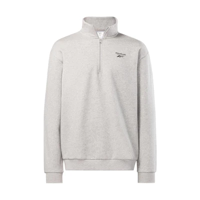 Reebok Gray Loose-Fit Pullover Sweatshirt with Logo Stand Collar 100071029