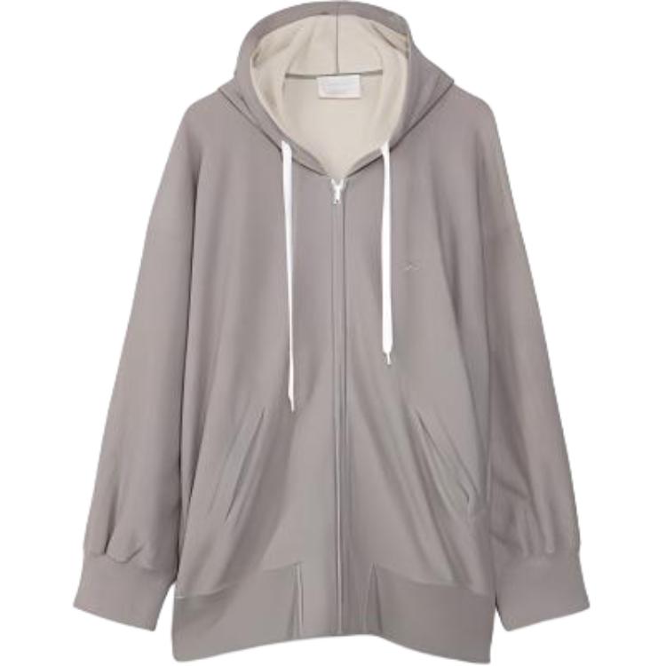 Reebok Gray Solid Color Loose Fit Zip-Up Hoodie Jacket RMBD007C99FAB0010800