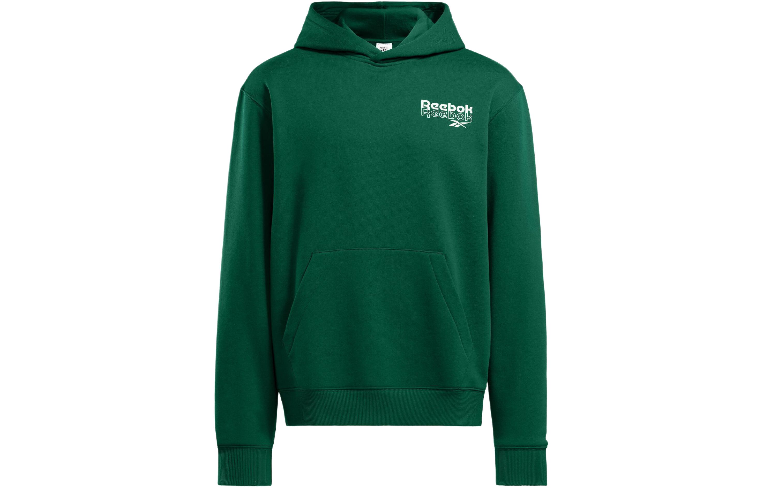 Reebok Green Oversized Hoodie with Letter Logo Print 100076388