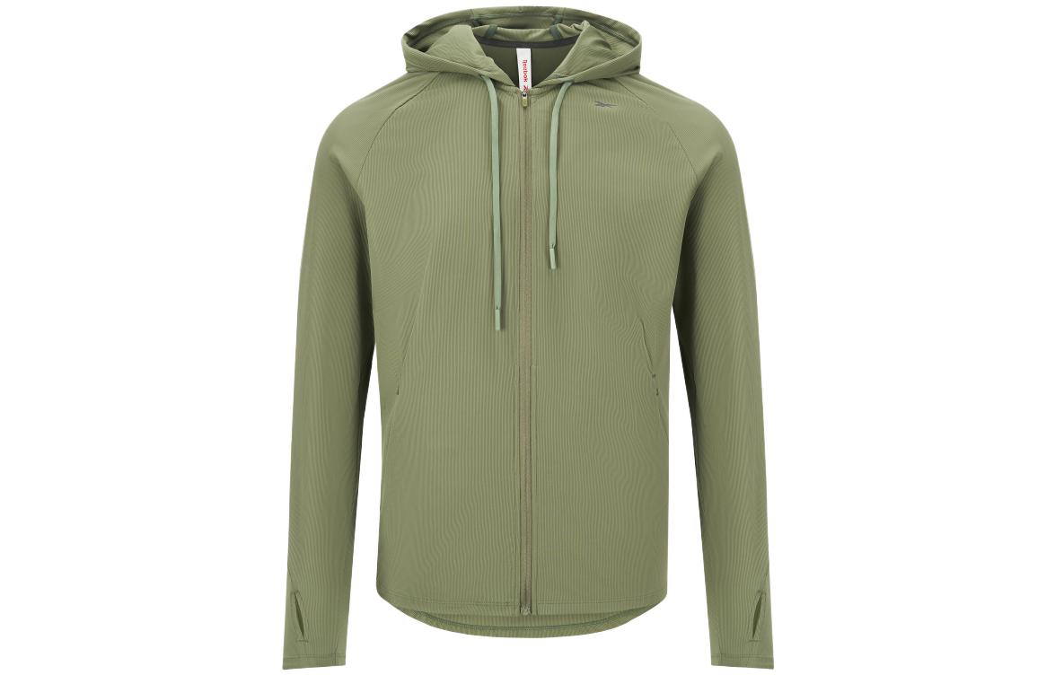 Reebok Green Sun-Proof Breathable Knit Zip Hoodie Jacket 23RCS107MGL4