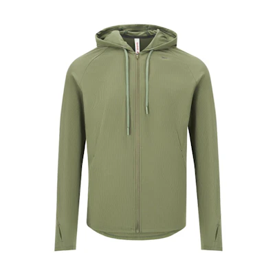Reebok Green Sun-Proof Breathable Knit Zip Hoodie Jacket 23RCS107MGL4