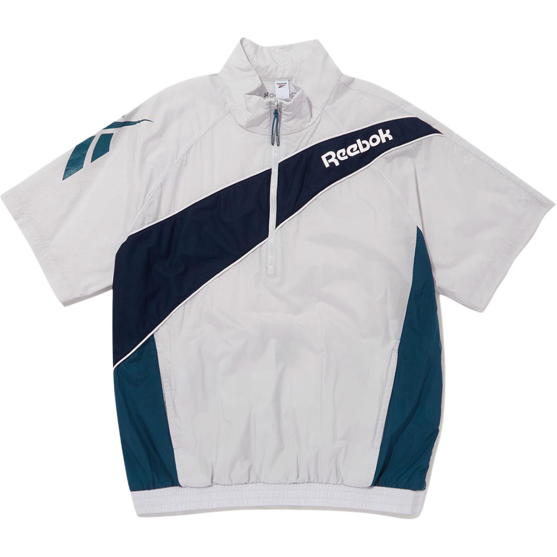 Reebok Grey Half-Zip Soft Short-Sleeve Jacket - Comfortable & Minimalist REJU4EA51G1