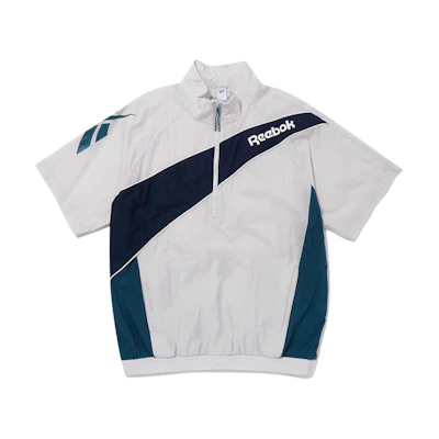 Reebok Grey Half-Zip Soft Short-Sleeve Jacket - Comfortable & Minimalist REJU4EA51G1