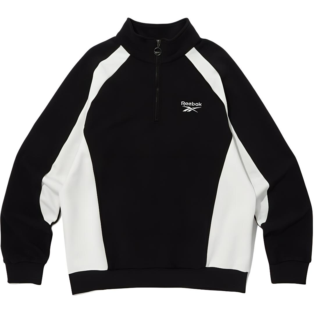 Reebok Half-Zip Comfort Sports Long-Sleeve Unisex Sweatshirt Black RETS4EM15BK