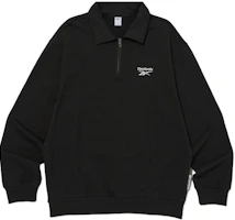 Reebok Half-Zip Logo Pullover Jacket Unisex Black RETS3FM90BK Reebok Half-Zip Logo Pullover Jacket Unisex Black RETS3FM90BK