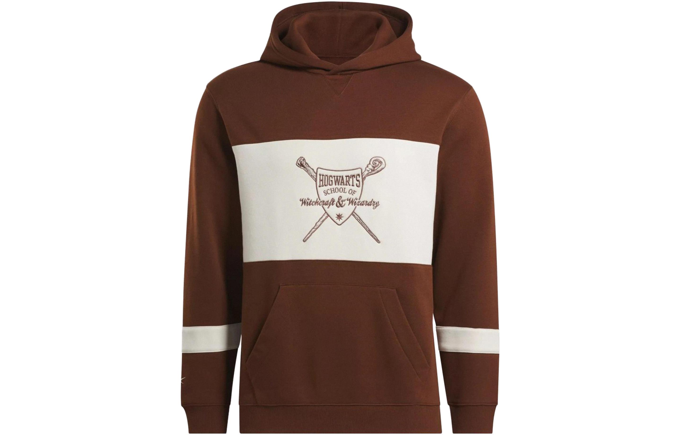 Reebok Harry Potter Embroidered Oversized Hoodie Unisex Brown Patchwork Design 100073913