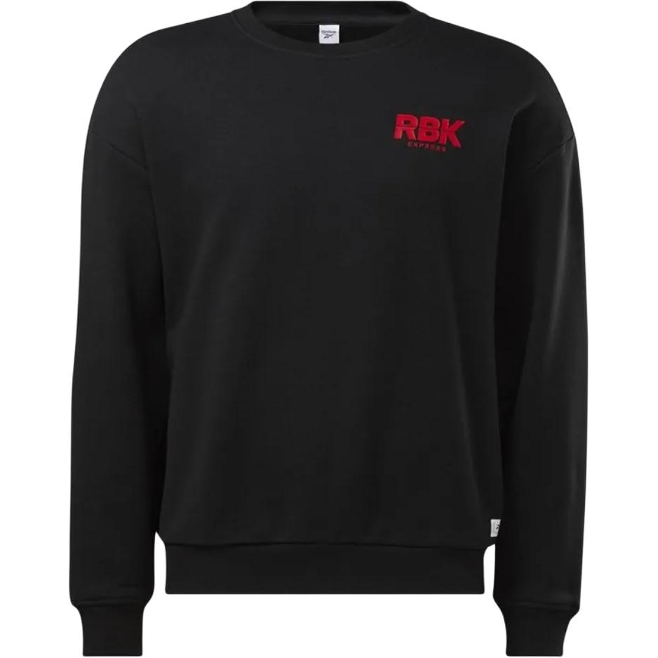 Reebok Hoodie Black - Letter Logo Casual Pullover Sweatshirt HC0048