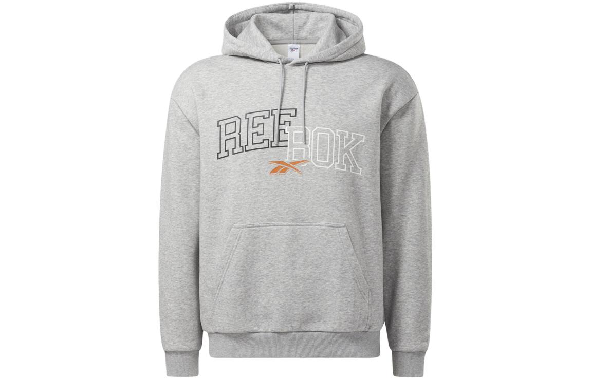 Reebok Hoodie Letter Print Outdoor Casual Unisex Pullover - Gray HC0050