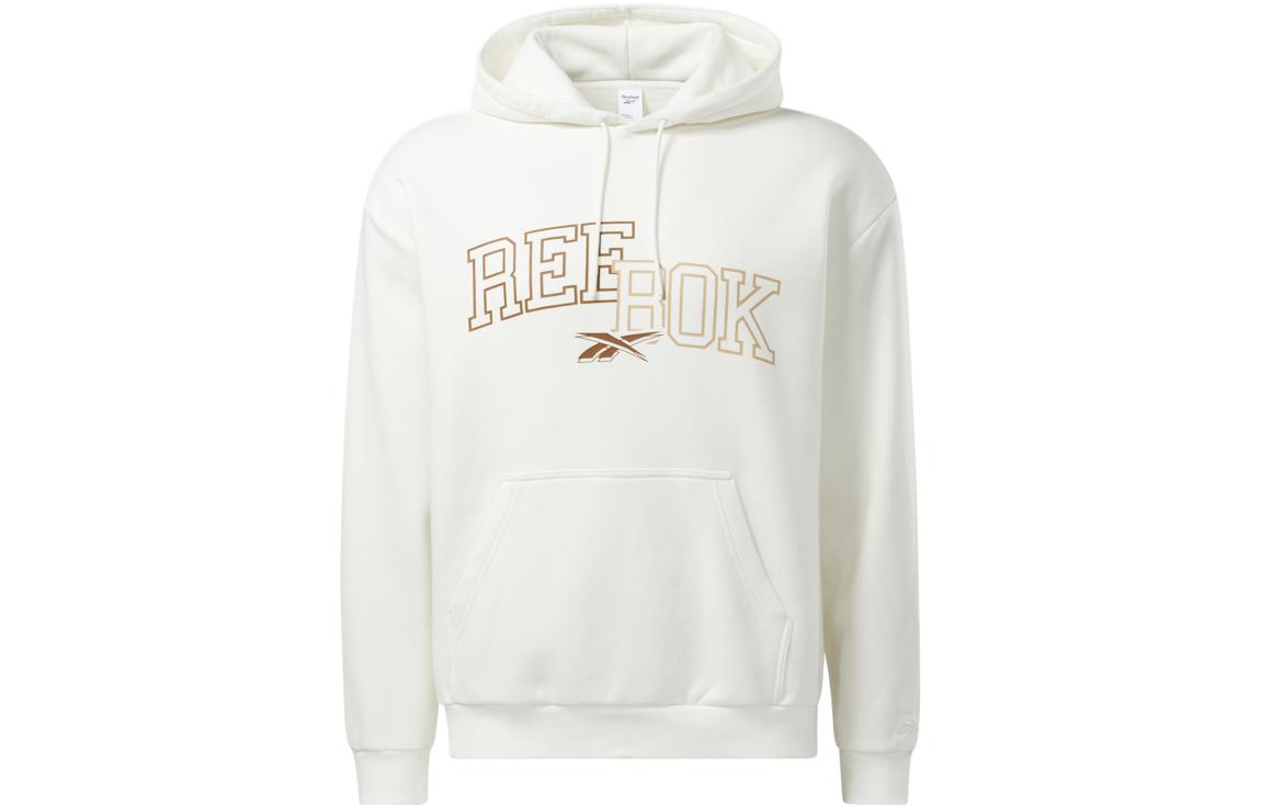 Reebok Hoodie Letter Print Outdoor Casual Unisex White Long Sleeve Pullover HC0056