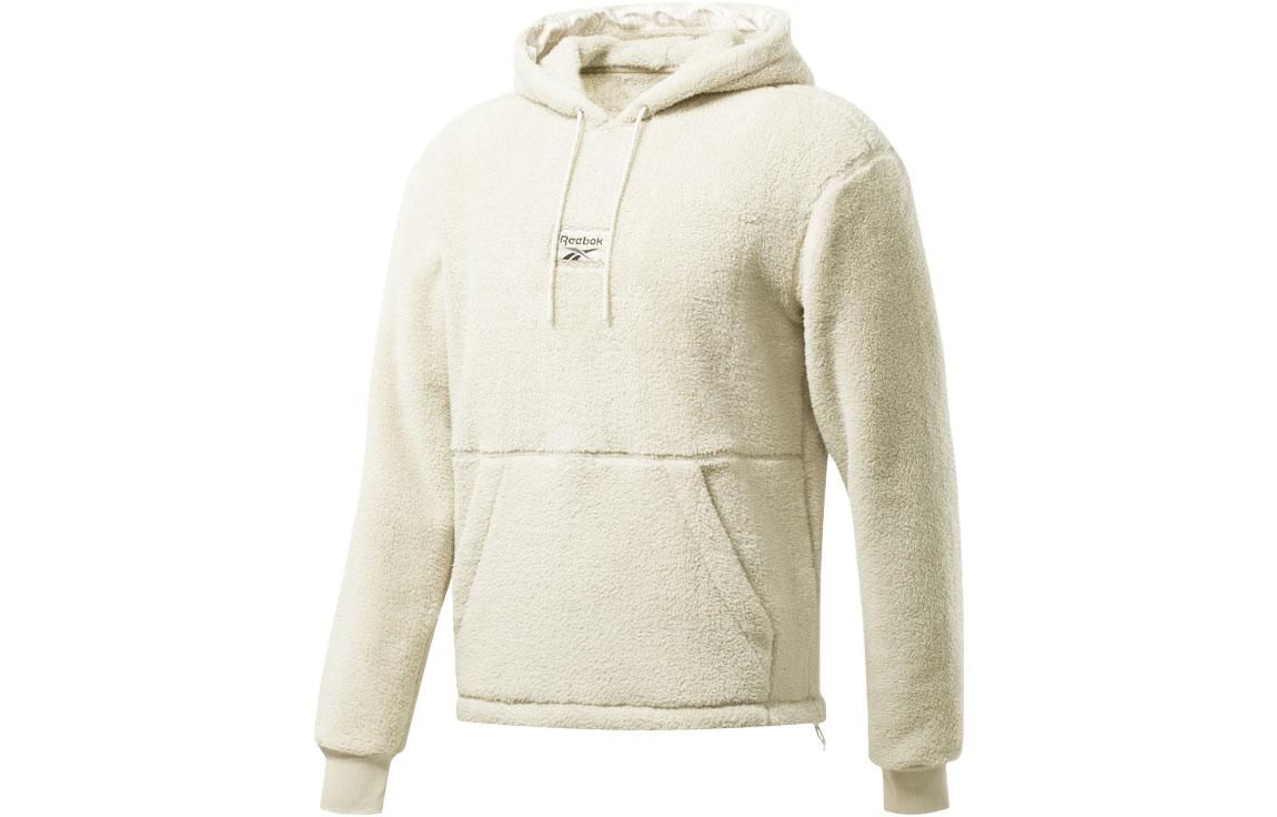 Reebok Hoodie Solid Color Logo Soft Pullover Sweatshirt Khaki FT7174