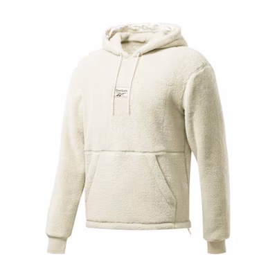 Reebok Hoodie Solid Color Logo Soft Pullover Sweatshirt Khaki FT7174