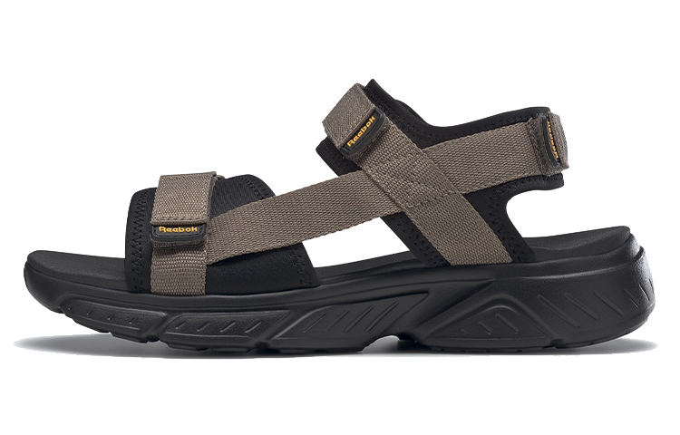Reebok Hyperium Sandal TXT Fashion Soft Sole Cozy Open Toe Flat Heel Sports Brown Black Sandals 'Brown Black' GX1154
