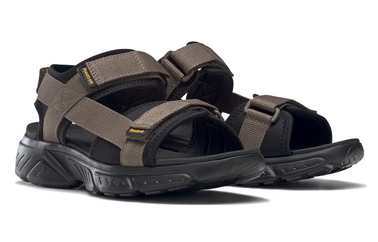 Lookbook Reebok Hyperium Sandal TXT Bruin Zwart Comfortabele Open Teen Sport Sandalen GX1154