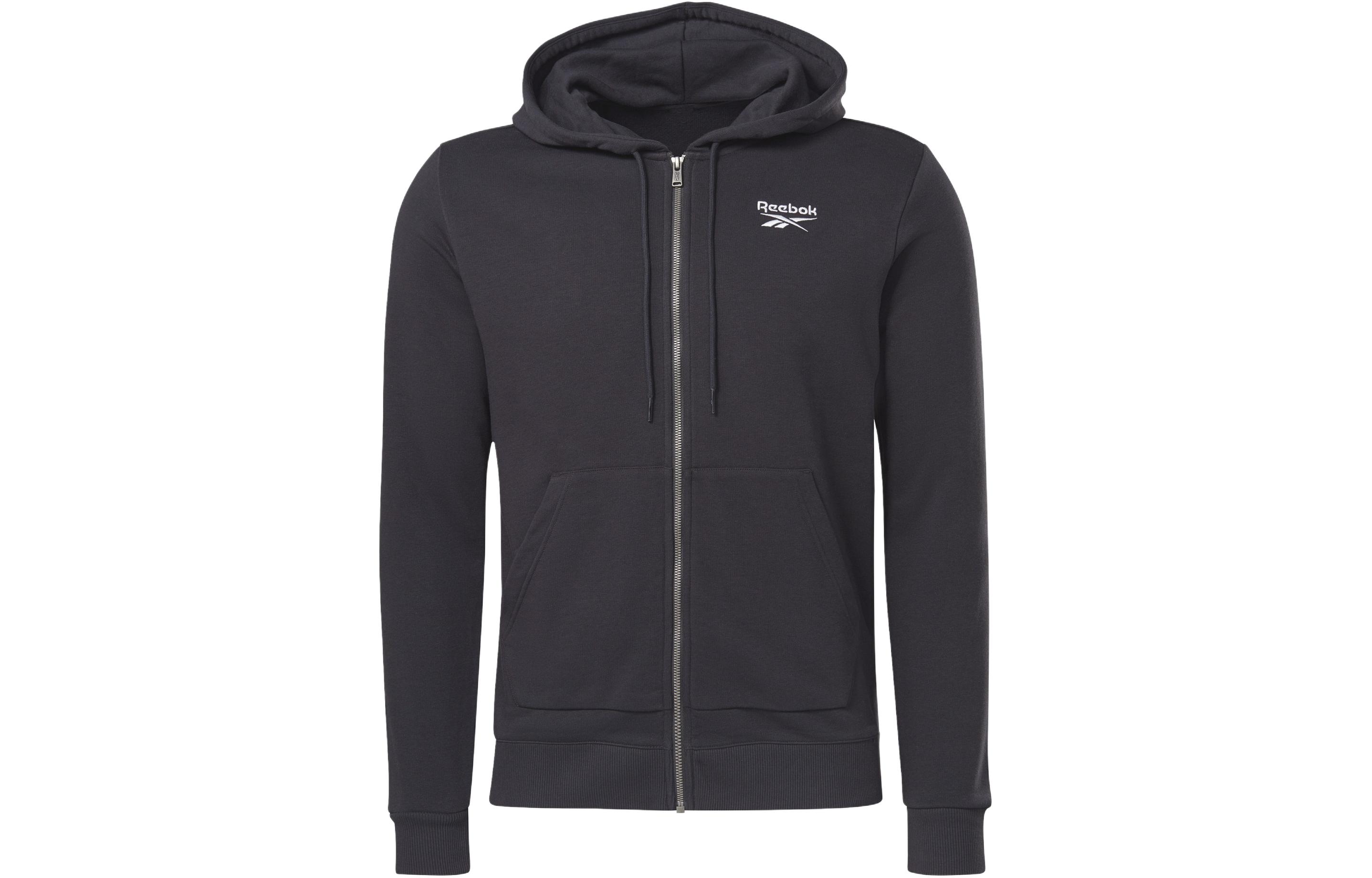 Reebok Identity Black Zip-Up Hoodie Casual Jacket GL3145