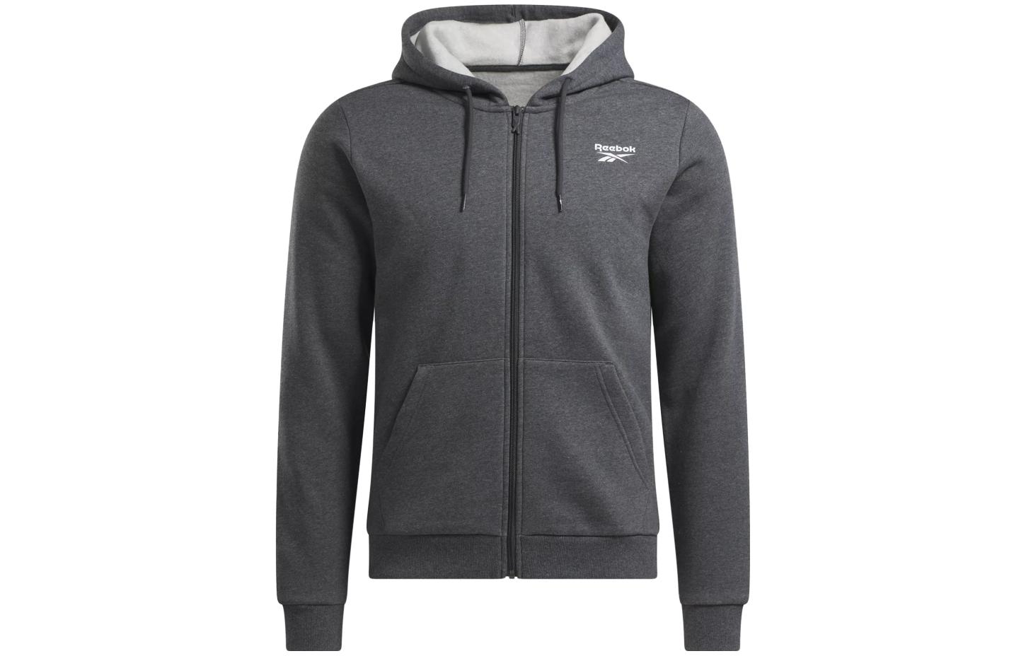 Reebok Identity Fleece Full-Zip Hoodie Grey Long-Sleeve Jacket 100071592