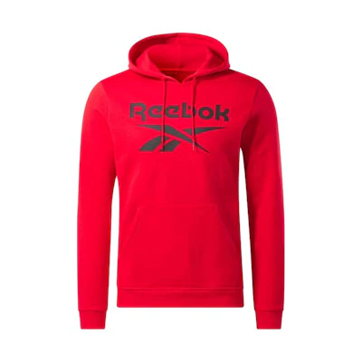 Reebok Identity Fleece Stacked Logo Red Hoodie Casual Wear 100071191