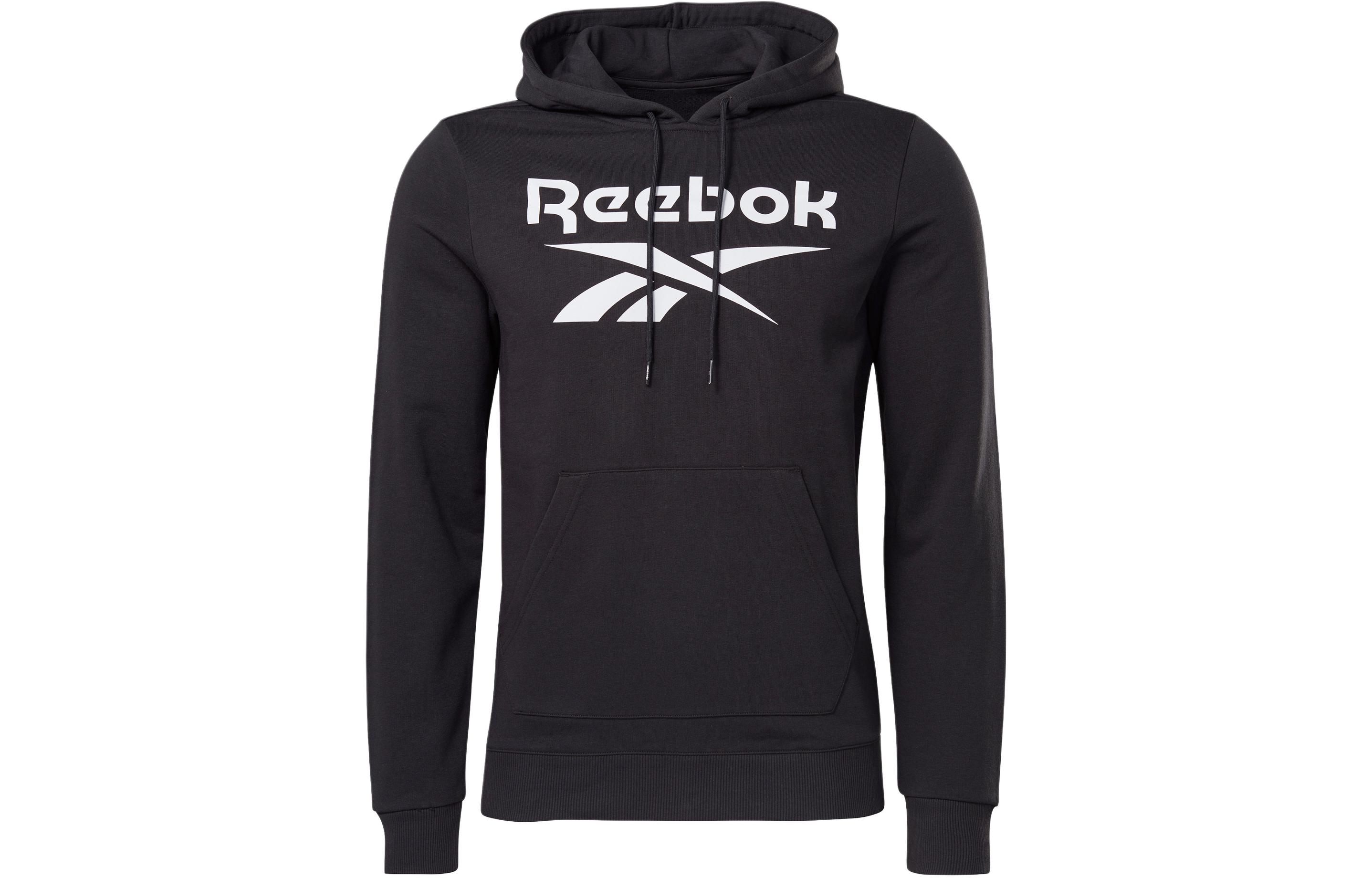 Reebok IDENTITY Logo Print Pullover Hoodie Black Sweatshirt GL3168