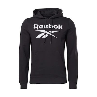 Reebok IDENTITY Logo Print Pullover Hoodie Black Sweatshirt GL3168