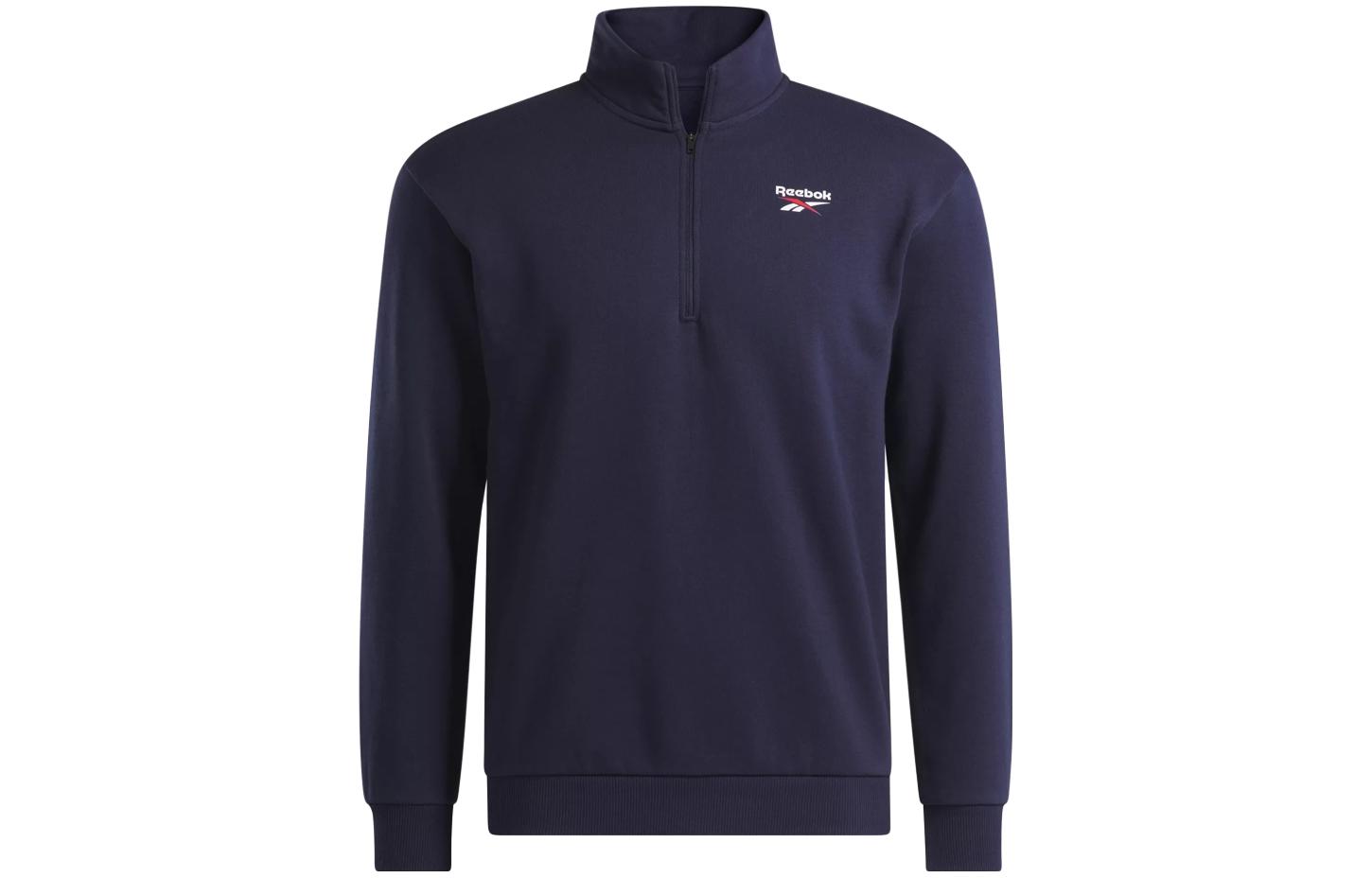 Reebok Identity Navy Quarter-Zip Sweatshirt with Logo Print 100071030