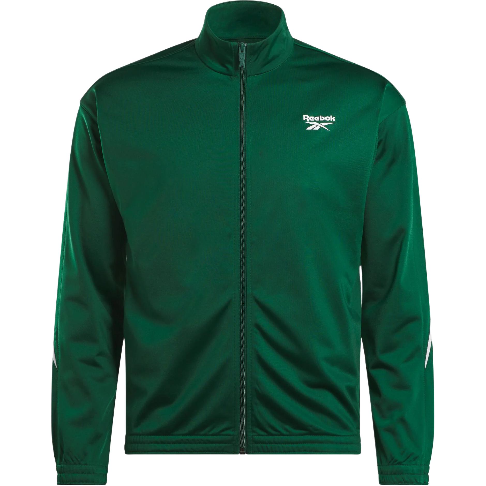 Reebok Identity Vector Knit Jacket Deep Green Long Sleeve Sportswear 22251410