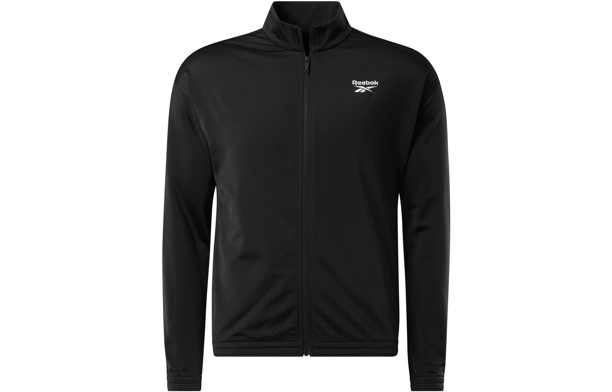 Reebok Identity Vector Knit Track Jacket Black Unisex Logo Long Sleeve Zipper 100063702