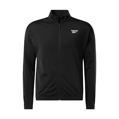 Reebok Identity Vector Knit Track Jacket Black Unisex Logo Long Sleeve Zipper 100063702