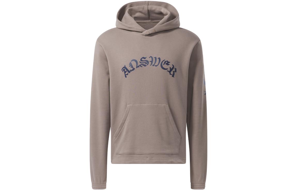 Reebok Khaki Letter Print Hoodie Long Sleeve H47110