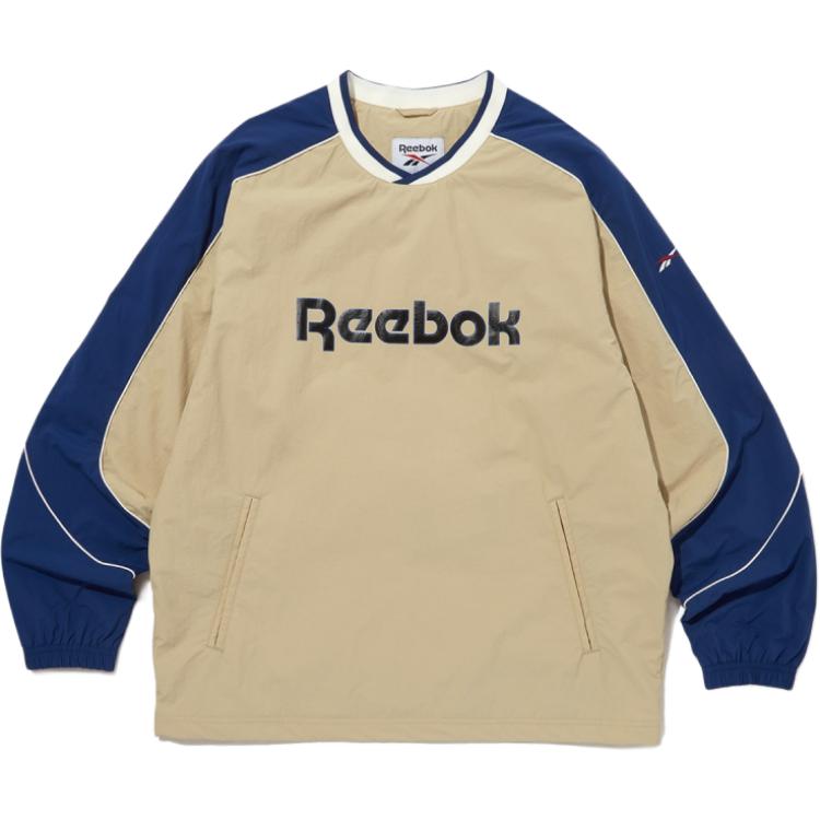 Reebok Legend Warm Up Logo Print Pullover Sweatshirt Unisex Beige RETS4EM13I2