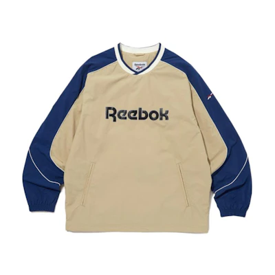 Reebok Legend Warm Up Logo Print Pullover Sweatshirt Unisex Beige RETS4EM13I2