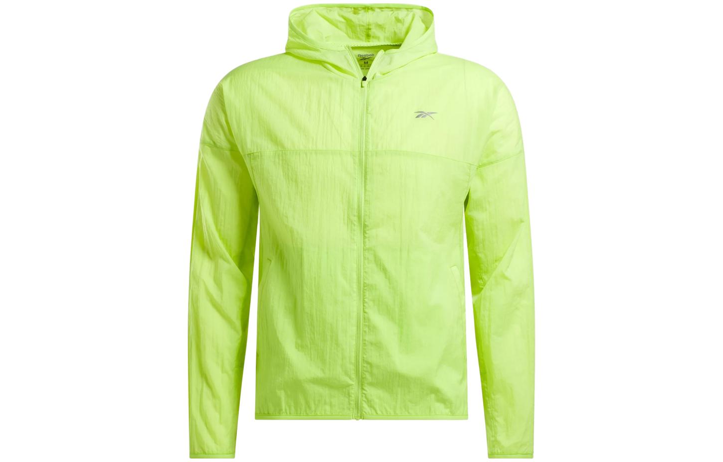 Reebok Lemon Yellow Solid Color Zip-Up Hooded Jacket 100073098