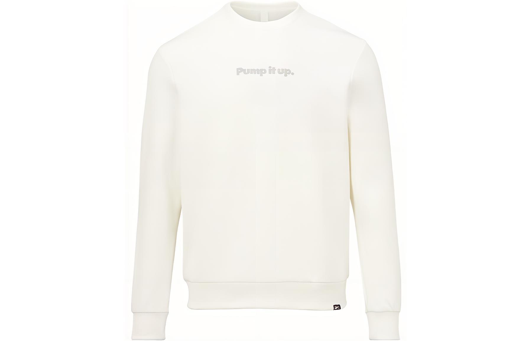 Reebok Letter Print Crewneck Pullover Sweatshirt Unisex Off-White 223RMS307UGW1