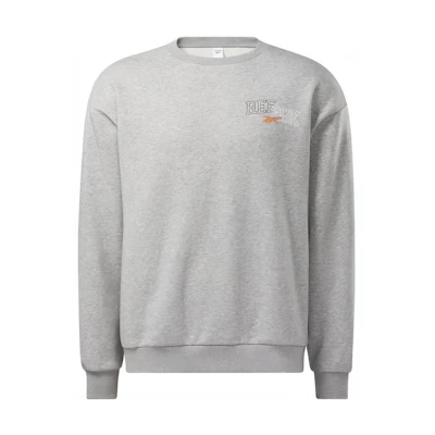 Reebok Letter Print Crewneck Sweatshirt Unisex Long-Sleeve Casual - Gray HF2759-