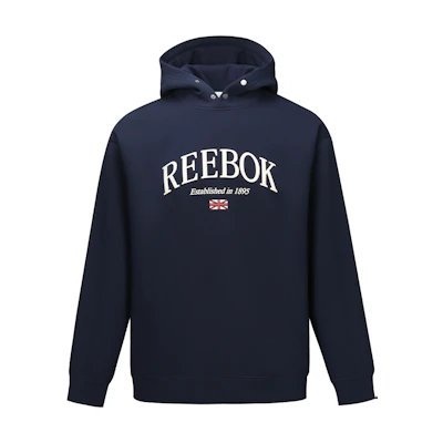 Reebok Letter Print Hoodie Unisex Navy Blue 24FRM301UGN2