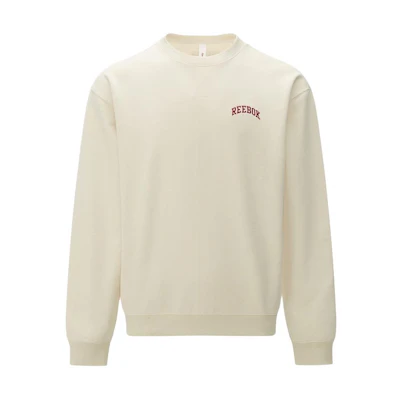 Reebok Letter Print Knit Pullover Sweatshirt Unisex Beige 24SRC303UGM0